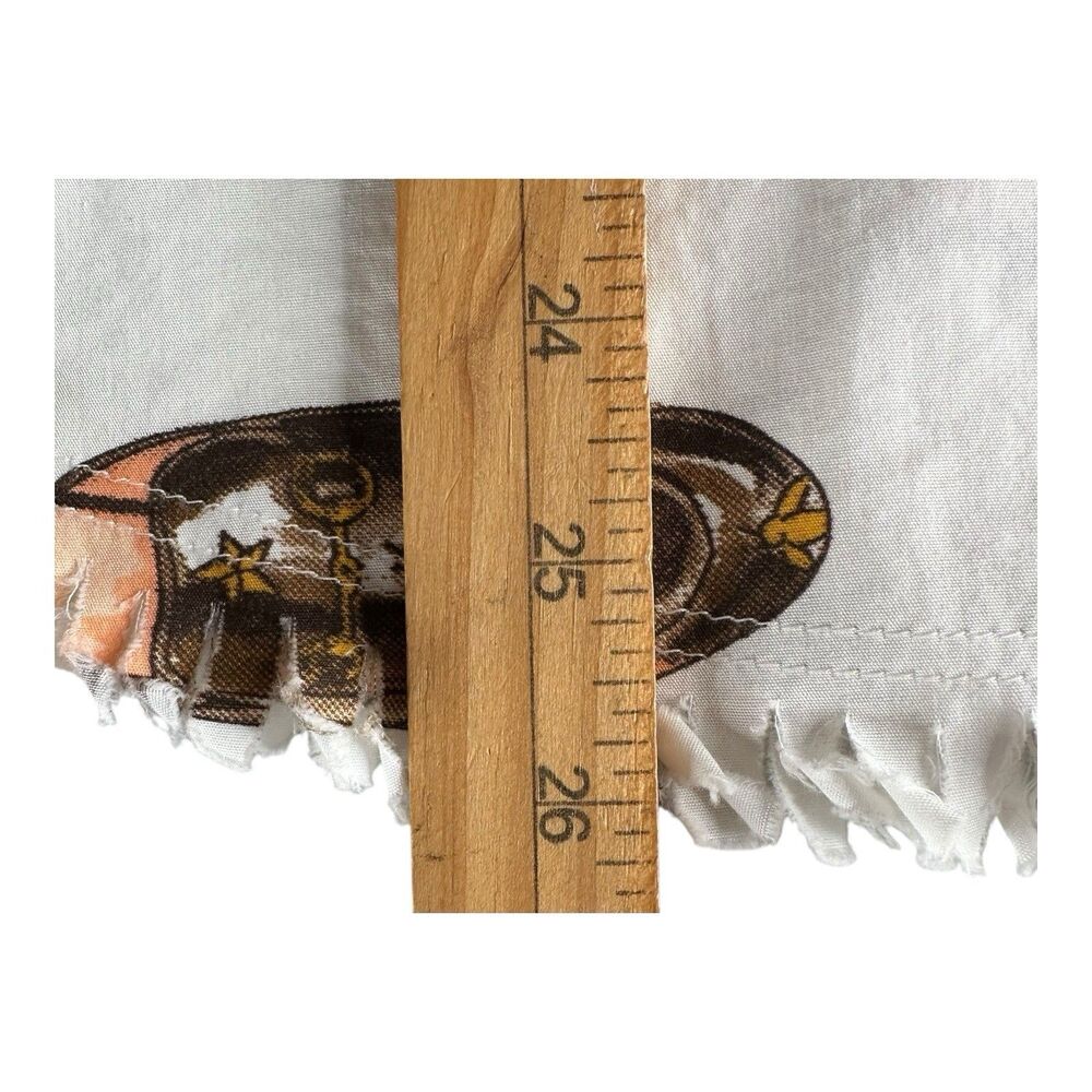 Tizzie White Shirt Fashionista Shopping‎ Monogram Shoes Print Fringe Size Small - Picture 11 of 14
